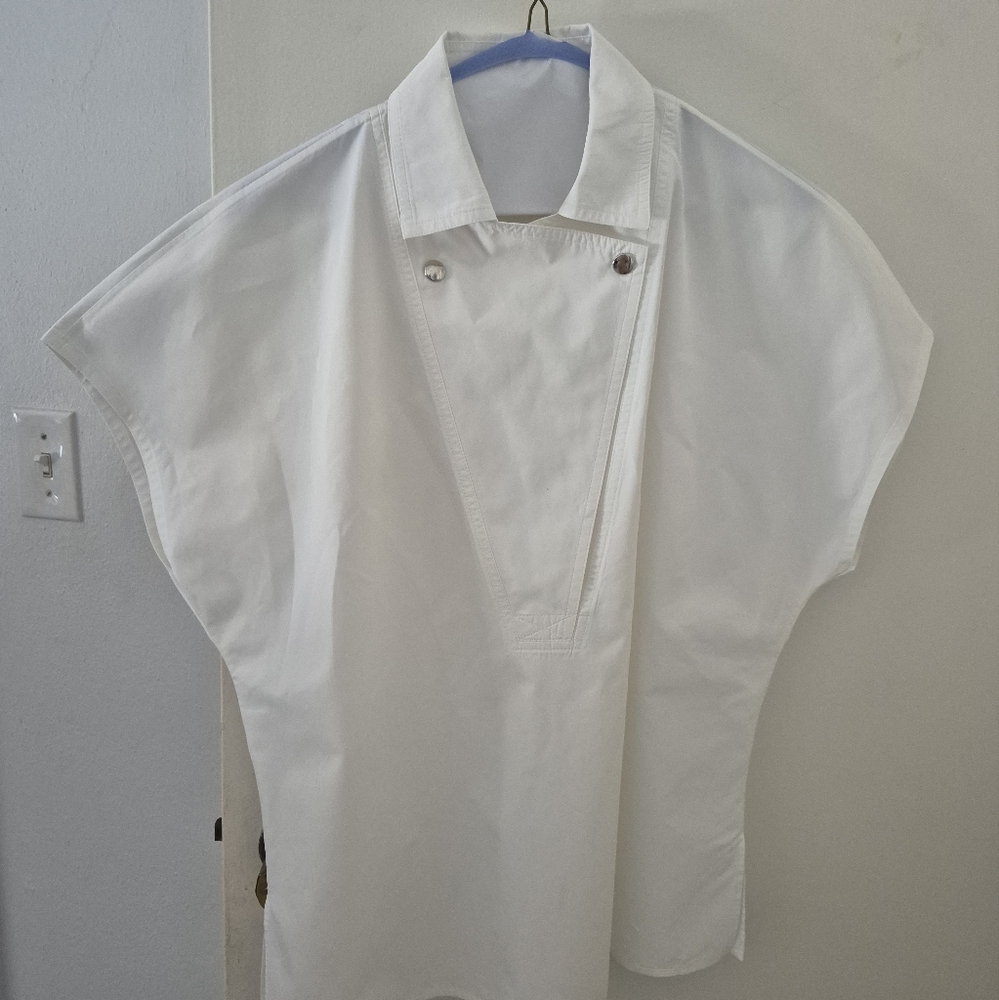 Akris Punto White Blouse with Button Detail